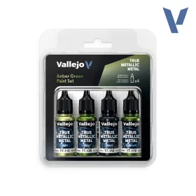   Vallejo True Metallic Metal - Amber Green Paint Set - festékszett 77266V