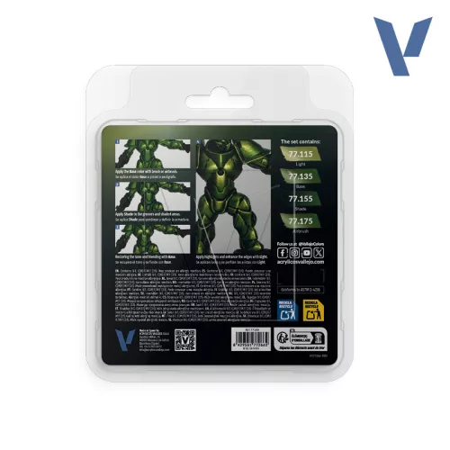 Vallejo True Metallic Metal - Amber Green Paint Set - festékszett 77266V
