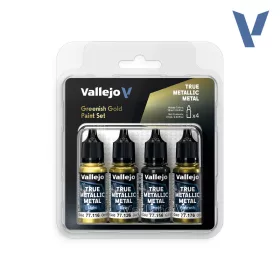   Vallejo True Metallic Metal - Greenish Gold Paint Set - festékszett 77267V