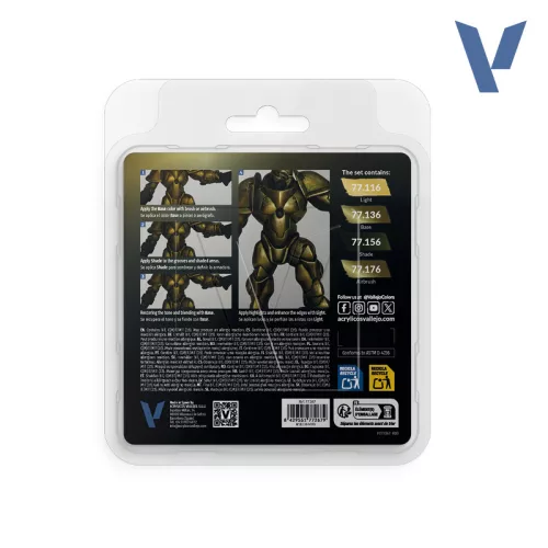 Vallejo True Metallic Metal - Greenish Gold Paint Set - festékszett 77267V