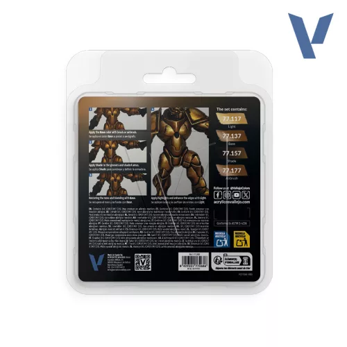 Vallejo True Metallic Metal - Arcane Gold Paint Set - festékszett 77268V
