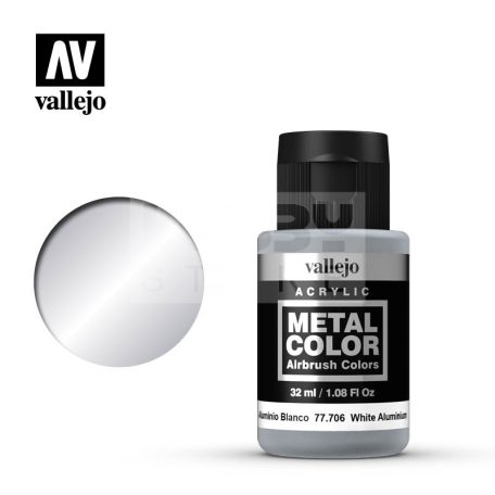Vallejo Metal Color White Aluminium 32 ml - akrilfesték 77706V