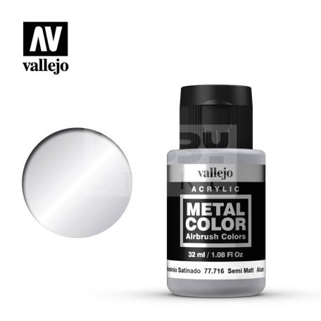 Vallejo Metal Color Semi Mate Aluminium 32 ml - akrilfesték 77716V