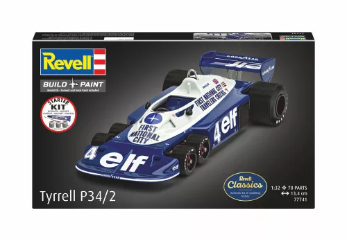 Revell Starter Kit Tyrrell P34/2 6-Wheeler – 1:32 versenyautó makett