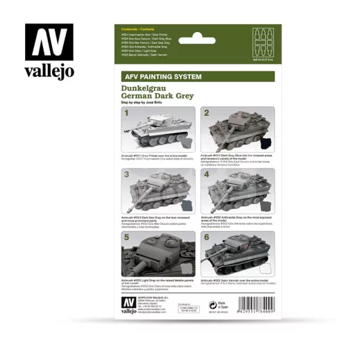 Vallejo Model Air - Dunkelgrau German Dark Grey - festékszett 78400