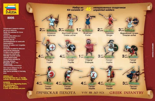 Zvezda Greek Infantry makett 1:72 (8005Z)