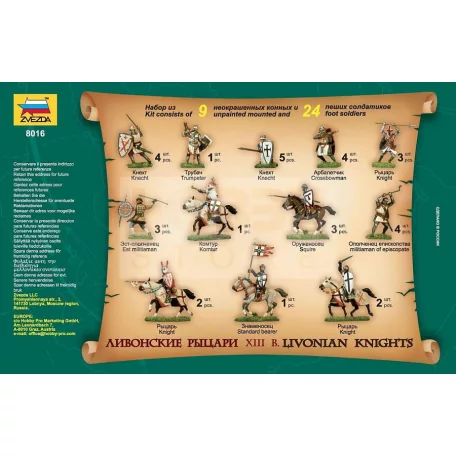 Zvezda Livonian Knights makett 1:72 (8016Z)
