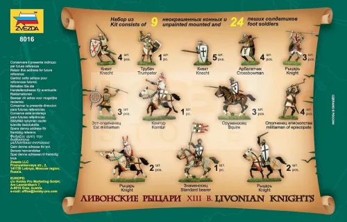 Zvezda Livonian Knights makett 1:72 (8016Z)