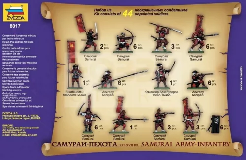 Zvezda Samuray Infantry makett 1:72 (8017Z)
