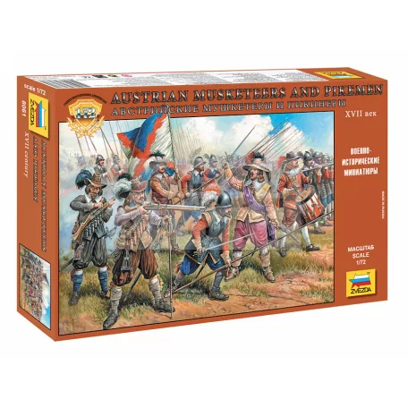 Zvezda Austrian Musketeers and Pikemen XVII. Century makett 1:72 (8061Z)