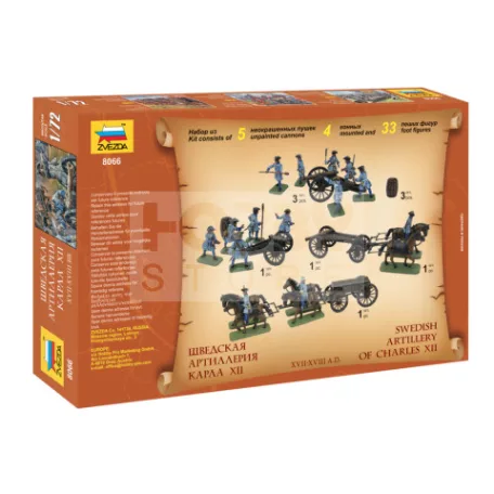 Zvezda Swedish Artillery Charles XII makett 1:72 (8066Z)