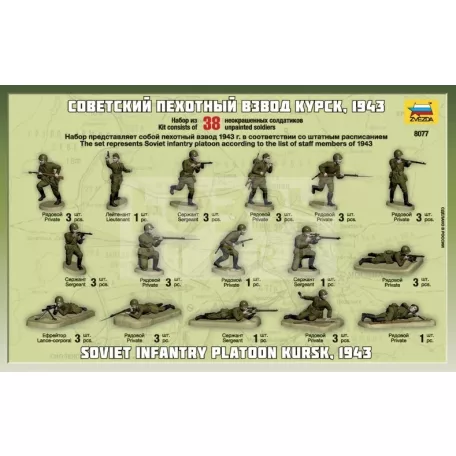 Zvezda Soviet Infantry WWII makett 1:72 (8077Z)