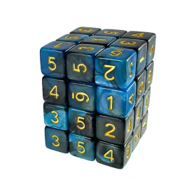   Green Stuff World 36x D6 12mm Dice - Blue Swirl D6 dobókocka szett