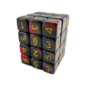   Green Stuff World 36x D6 12mm Dice - Red Swirl D6 dobókocka szett