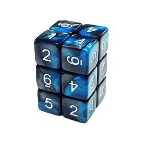  Green Stuff World 12x D6 16mm Dice - Blue Swirl D6 dobókocka készlet Kék Márvány