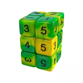   Green Stuff World 12x D6 16mm Dice - Lime Marble Dobókocka készlet Limezöld Márvány