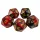 Green Stuff World 5x D20 20mm Dice - Red Swirl Dobókocka készlet Piros Márvány