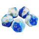 Green Stuff World 5x D20 20mm Dice - Blue White Dobókocka készlet Kék–Fehér Márvány