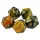 Green Stuff World 5x D20 20mm Dice - Amber Swirl Dobókocka készlet Borostyán Márvány