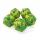 Green Stuff World 5x D20 20mm Dice - Lime Swirl Dobókocka készlet Limezöld Márvány