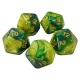 Green Stuff World 5x D20 20mm Dice - Green Swirl Dobókocka készlet Zöld Márvány