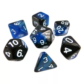   Green Stuff World 7x Mix 16mm Dice - Blue Swirl Dobókocka készlet Kék Márvány
