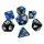 Green Stuff World 7x Mix 16mm Dice - Blue Swirl Dobókocka készlet Kék Márvány