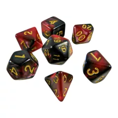 Green Stuff World 7x Mix 16mm Dice - Red Swirl