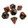 Green Stuff World 7x Mix 16mm Dice - Red Swirl Dobókocka készlet Piros Márvány