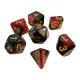 Green Stuff World 7x Mix 16mm Dice - Red Swirl Dobókocka készlet Piros Márvány