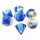 Green Stuff World 7x Mix 16mm Dice - Blue White Dobókocka készlet Kék–Fehér Márvány