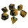 Green Stuff World 7x Mix 16mm Dice - Amber Swirl Dobókocka készlet Borostyán Márvány