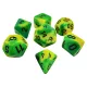 Green Stuff World 7x Mix 16mm Dice - Lime Swirl Dobókocka készlet Limezöld Márvány