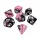 Green Stuff World 7x Mix 16mm Dice - Pink Swirl Dobókocka készlet Rózsaszín Márvány
