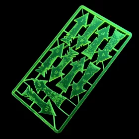   Green Stuff World Charge and Retreat Arrows - Fluor Yellow-green fluoreszkáló sárgászöld roham- és visszavonulásjelölő nyilak
