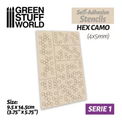 Gree Stuff World Self-adhesive stencils - Hex Camo