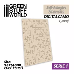 Gree Stuff World Self-adhesive stencils - Digital Camo