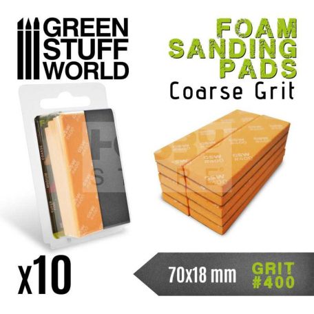 GreenStuffWorld 400-as finomságú csiszoló szivacs (Foam Sanding Pads 400 grit) 8435646502700ES
