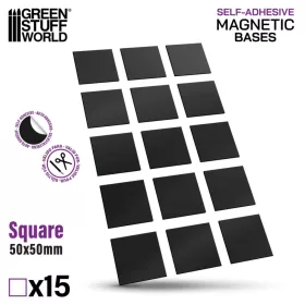   Green Stuff World Square Magnetic Sheet SELF-ADHESIVE 50x50mm – öntapadós négyzet mágneslap modellezéshez
