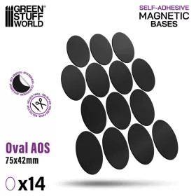   Green Stuff World Oval Magnetic Sheet SELF-ADHESIVE 75x42mm – öntapadós ovális mágneslap modellezéshez