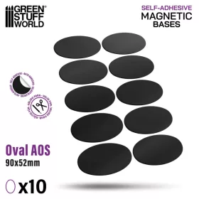   Green Stuff World Oval Magnetic Sheet SELF-ADHESIVE 90×52 mm – öntapadós ovális mágneslap figuratalpakhoz