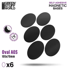   Green Stuff World Oval Magnetic Sheet SELF-ADHESIVE 105×70 mm – öntapadós ovális mágneslap figuratalpakhoz