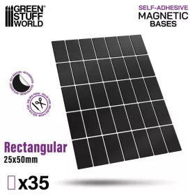   Green Stuff World Rectangular Magnetic Sheet SELF-ADHESIVE 25x50mm – öntapadós téglalap mágneslap modellezéshez