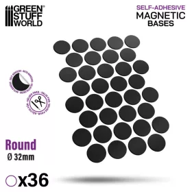   Green Stuff World Round Magnetic Sheet SELF-ADHESIVE 32mm – öntapadós kerek mágneslap modellezéshez