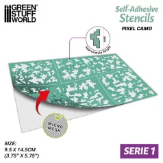 Gree Stuff World Self-adhesive stencils - Pixel Camo