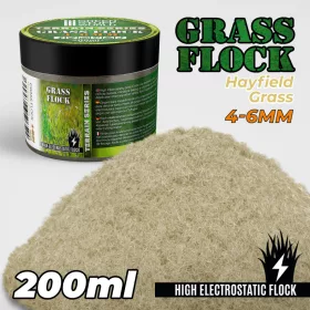   Green Stuff World Static Grass Flock 4–6mm HAYFIELD GRASS 200ml – szénás réti statikus terepfű