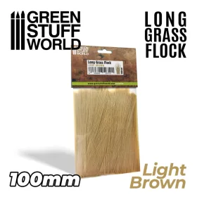   Green Stuff World Long Grass Flock 100mm LIGHT BROWN – világosbarna hosszú terepfű diorámákhoz