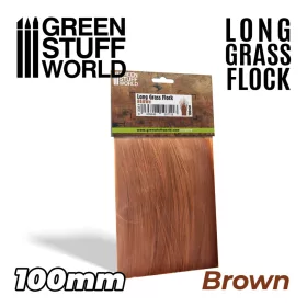 Green Stuff World Long Grass Flock 100mm - Brown