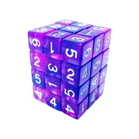   Green Stuff World 36x D6 12mm Dice - Clear Blue/Purple Dobókocka készlet Átlátszó Kék / Lila