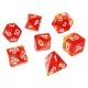 Green Stuff World 7x Mix 16mm Dice - Clear Red/Yellow Dobókocka készlet Átlátszó Piros / Sárga